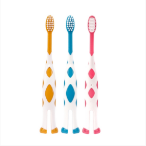 3 sets/set RAOYI Giraffe Soft hair Children’s toothbrush Baby cartoon toothbrush (yellow + Blue + red)