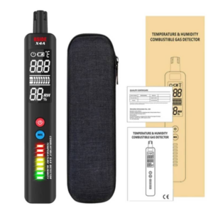 BSIDE X4A Digital Hygrometer Gas Detector, Combustible Gas Analyzer, Temperature and Humidity Tester, with Audible and Visual Alarm, LCD Display, No B