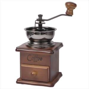 Wooden coffee bean grinder