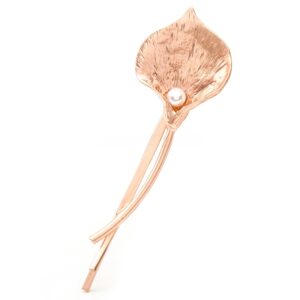 2 PCS Fashion Wedding Hair Jewelry Flower Barrettes Solid Metal Leaf Pearl Hairpins