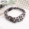 2 PCS Printing Leopard Cross Headband Women Turban Hairband Stretch Twisted Knotted Headwear