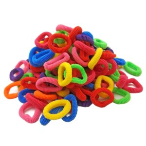 100 PCS Colorful Child Cute Rubber Hair Band(Black)