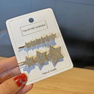 2PCS/Set Model C Alloy Colorful Hairpin Headgear Pearl Rhinestone Clip Set