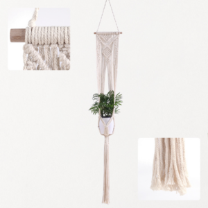 Hand-woven wooden sticks models flower pot net pocket gardening creative flower pot hanging basket