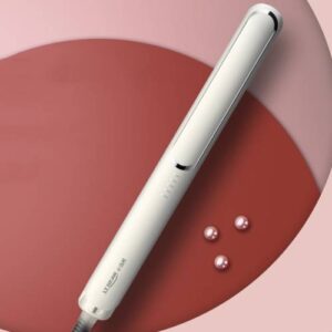 LTBEAR Negative Ion Straightening Curling Hair Wet and Dry Clipper Anti Hot Curling Iron, CN Plug(Ivory White)