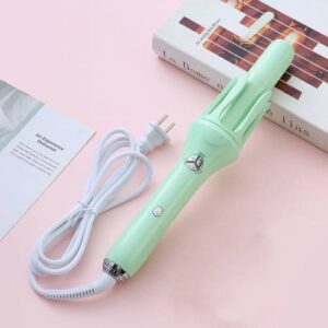 Extended Automatic Ceramic Curling Iron 32mm Shaped Big Wave Styling Tools,CN Plug(Green)
