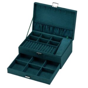 Double layer locking jewellery box storage box