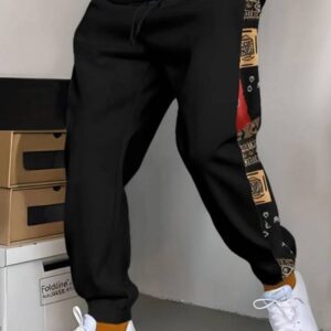 Men’s Patchwork Sweatpants Joggers Color Block-1