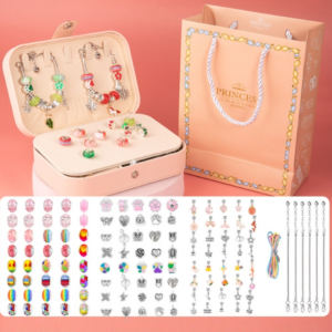 132pcs/sets Children DIY Beaded Bracelet Double Layer Jewelry Box Set