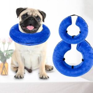Dog Collar PVC Inflatable Pet Anti-snatch Collar, (Blue)