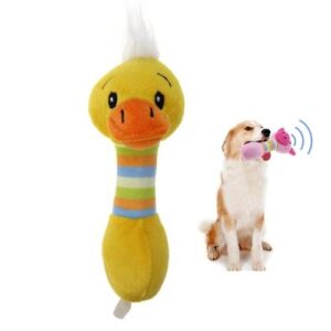 Cute Pet Dog Toys Chew Squeaker Animals Pet Toys Plush Puppy Honking Squirrel For Dogs Cat Chew Squeak Toy Dog Goods(Duck)