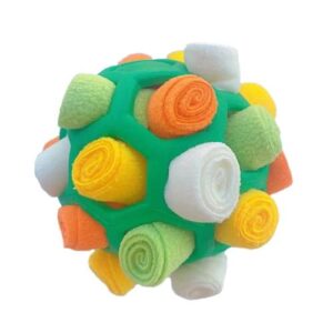 DM202206 Pet Sniffing Ball Dog Hidden Food Rubber Ball Sniffing Educational Toys(White Yellow Orange Green)