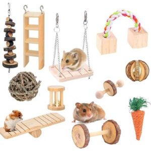 MT0018 Hamster Seesaw Climbing Ladder Gnawing Teeth String Wooden Set Toy