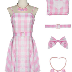 Live Action Movie Barbie Cos Costume Belted Model Barbie Dresses Halloween Performance Dresses Cosplay Costumes