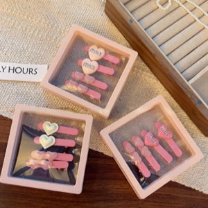 Barbie Rhinestone letters love pink duckbill hair clips sweet and lovely side clip bangs clip broken hair clip hair accessories