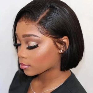 Brazilian Black Straight Hair Short BOB Wigs Lady Wig 96 people ar