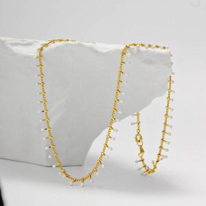 Enamel small water drop necklace collarbone chain temperament simple everything necklace.