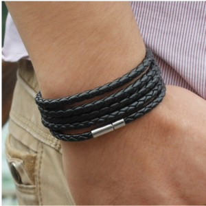 Couple Leather Bracelet Men Charm Vintage Black Bracelet