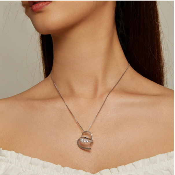 Sterling Silver S925 White Gold Plated Zircon Moissanite Necklace