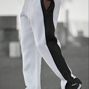 Men’s Patchwork Joggers Comfortable Color Block Sweatpants