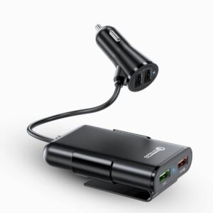 High-speed Charging Car Adapter with Four USB Ports.