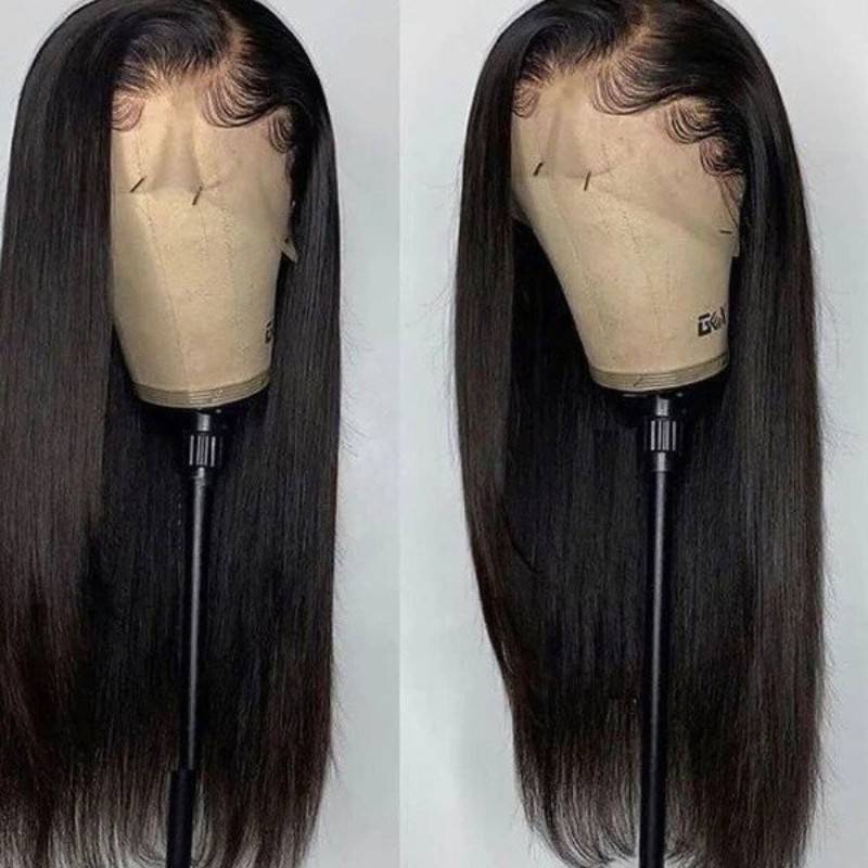 Brazilian black glueless straight hair natural wig for women-2