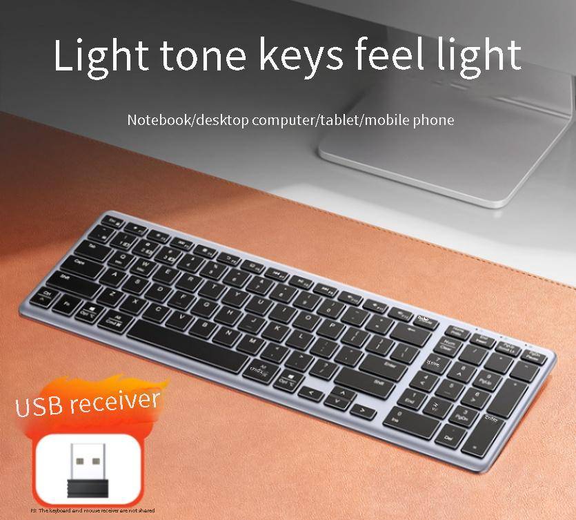 Ugreen KU005 Bluetooth / 2.4 GHz wireless membrane keyboard - black