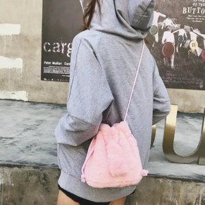 Cute Plush String Bucket Bag Shoulder Bag For Women