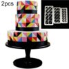 2 PCS Chocolate Cake Geometric Puzzle Embossed Strip Foundation Shape Graphic Biscuit Mold Stamping Tool(Regular Triangle)
