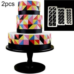 2 PCS Chocolate Cake Geometric Puzzle Embossed Strip Foundation Shape Graphic Biscuit Mold Stamping Tool(Regular Triangle)