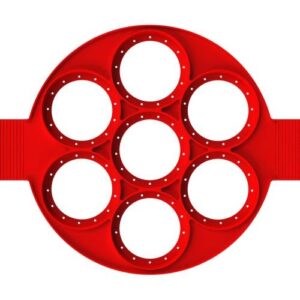 Food Grade Baking Tool Breakfast Seven-Hole Omelette(Red)