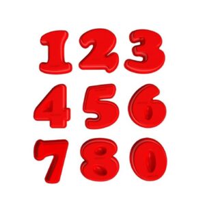 5 PCS Food Grade Silicone Cake Mould Digital Chocolate Biscuit Baking Mould