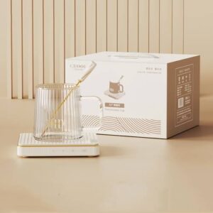 CEOOL Thermostatic Cup Electric Heating Coaster Coffee Thermal Cup Pad,CN Plug, Spec: Glass Cup