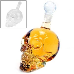 Crystal Glass Skull Bottle for Vodka & Whiskey & Beer Liqueur & Red Wine & Other Beverage,