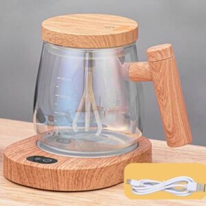 400ml Automatic Stirring Mug Maple Electric Coffee Cup, Style: Rechargeable Colorful Cup+Thermostatic Coaster