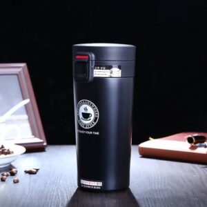 Stainless Steel Thermos Cups Insulated Tumbler, Capacity:380ml(BLACK)