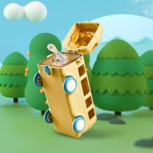 KT-1139 500ml Portable Leakproof Water Cup with Strap Cute Bus Shaped Sippy Cup, Color: Yellow