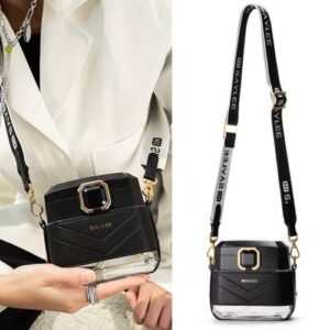 Saylee 650ml PU Case Square Portable Straw Cup(Black)