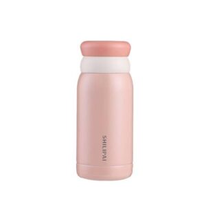 203809 300ml Portable 304 Stainless Steel Vacuum Thermoses Macaron Color Matching Cute Cup(Maca Pink)