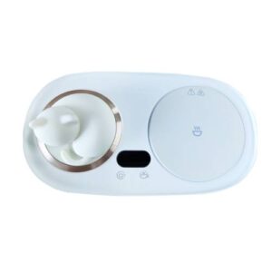 Household Smart Thermal InsulationTemperature Coaster Desktop Bedroom Office Heating Warming Coaster, US Plug(White)