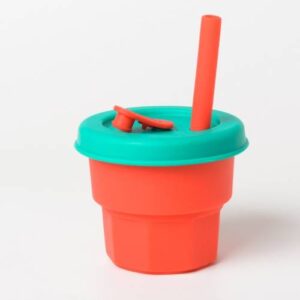 Children Silicone Straw Cups Drop And High Temperature Resistant Water Cups