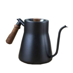 304 Stainless Steel Coffee Hand Pot Wooden Handle Coffee Pot Teflon Long-Mouth Slender Pot,