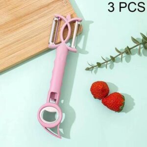 3 PCS 7 In 1 Multifunctional Peeling Bottle Opener Peeler Grater Can Opener(Purple)1