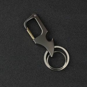 Men Waist Hanging Bottle Opener Remove Express Metal Pendant(Black)
