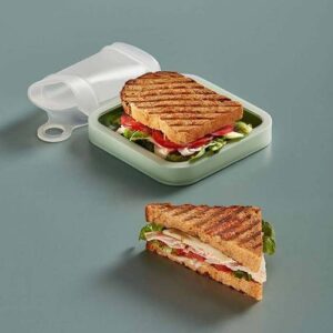 Sandwich Toast Bento Box Lunchbox Portable Take-Out Student Office Worker Lunch Box, Capacity: 301-500ml(Transparent Green)