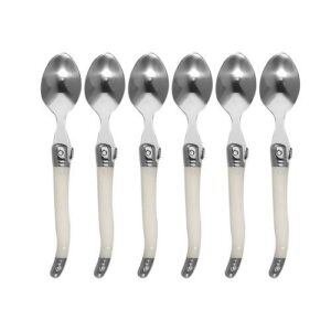 Stainless Steel Knife Fork Spoon Set Plastic Handle Western Tableware, Specification: 6 Tea Spoons