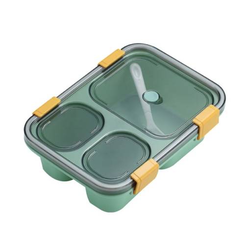 Sealed Compartment Microwave Plastic Lunch Box Portable Student Lunch Plate