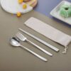 3 PCS / Set Creative Stainless Steel Spoon Fork Chopsticks Portable Tableware Set