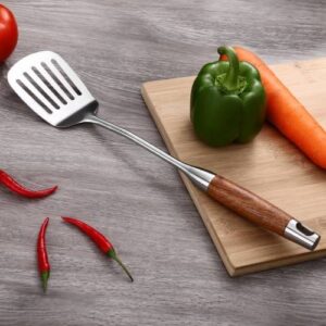 304 Stainless Steel Wooden Handle Kitchenware Kitchen Equipment, Style: Slotted Shovel