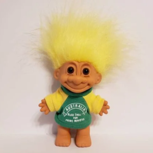 Fluorescent Yellow Hair Mini PVC Vintage Trolls Doll